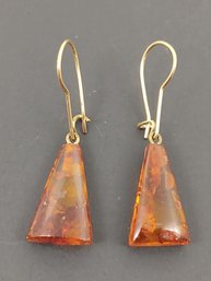 VINTAGE GOLD FILLED BALTIC AMBER EARRINGS