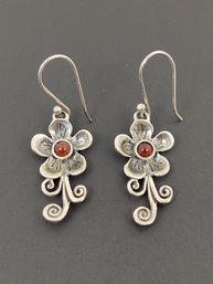 BEAUTIFUL STERLING SILVER FLOWER EARRINGS