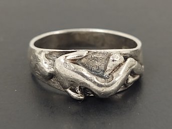 VINTAGE STERLING SILVER ART NOUVEAU NUDE RING