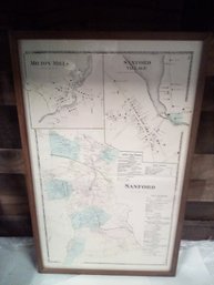 Wood Framed Antique Map Of Milton Mills, Maine                 TA/WAB