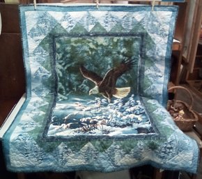 Majestic Eagle Quilt Is Like New - 45 X 55 Inches      JC/C3