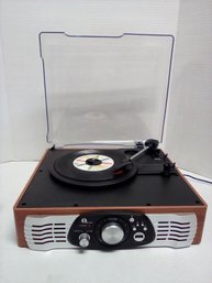 ! By One Stereo Turntable - Tested & Works Well - Comes With Peppermint Twist 45 RPM Record         RC/E4