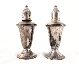 Antique Sterling Silver Salt And Pepper Shakers
