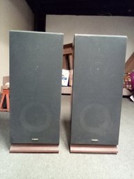 34 Inches Tall - Pair Of Fantastic, Large Fisher 3-way Wood Speakers -   Model STV-863    212/CV1