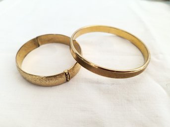 Two Gold Tone Bangles