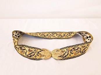 Vintage Fabric Belt With Elaborate Buckle