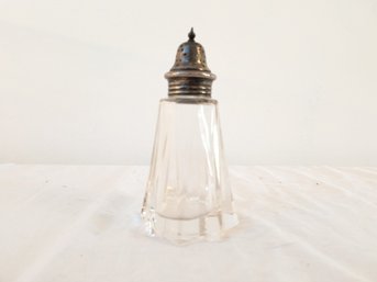 Silver And Glass Antique Salt Shaker
