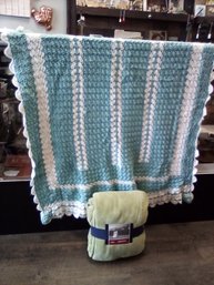 Serasoft New Oversized 60 X 70 In. Berkshire Blanket Soft Throw & Hand Crocheted Afghan Throw LP/CVBKB