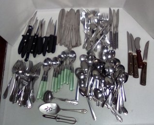 Mixed Kitchen Cutlery - Spoons, Forks, Butter & Steak Knives, Cake Server, Ladle, Peeler LP/CVBK B Box