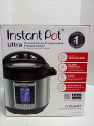Instant Pot 6 Qt. Ultra 10-in-1 Multi-use Programmable Pressure Cooker -70 Percent Faster    CVR/ Offc Ladder