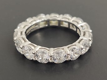 BEAUTIFUL STERLING SILVER CZ ANNIVERSARY BAND RING