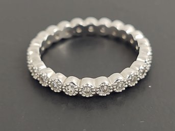 BEAUTIFUL STERLING SILVER CZ ANNIVERSARY BAND RING