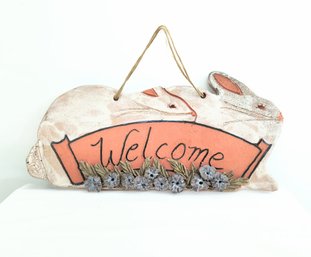 Charming Country Style Painted Terracotta 'welcome' Sign