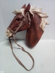 Beautifully Painted Wooden Horse Head Wall Hanging                    LP/c3