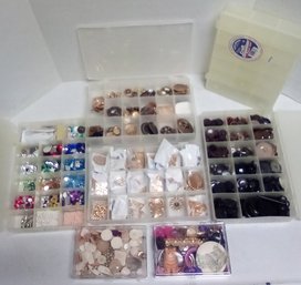 Craft Lot -6 Boxes- New Craft Pieces, Single And/or Broken Jewelry, Buttons Ready For Use  TA/D5
