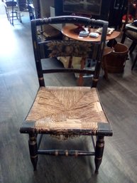 Hitchcock Style  Chair With Hand Painting & Rush Seat  212/SR
