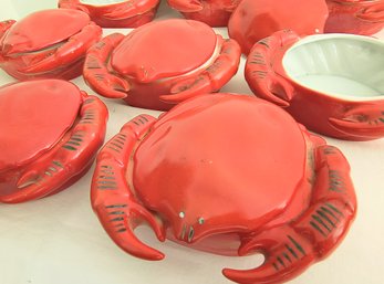 Incredible Vintage Handmade Czech Covered Crab Plates