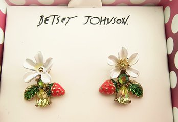 New Betsey Johnson Earrings In Original Box