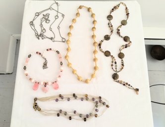 Lot Of Necklaces In Stone Glass And Other Materials