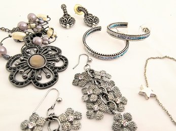 Silver Toned Jewelry Grouping