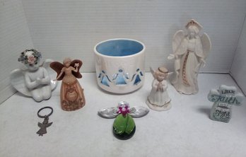 Angel Themed Candle Holder, Lenox & Country Soul Figurines, Keychain, Glass Sculpture, Sign   LP/D4