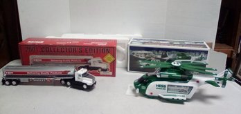 New In The Box Hess 2012 Helicopter & Rescue Plus 2001 Collectors Ed. Exxon Truck  JD/a2