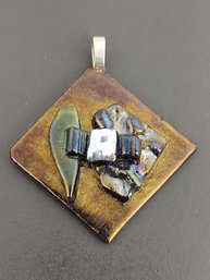 VINTAGE ABSTRACT DICHROIC GLASS PENDANT
