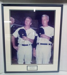 Hand-signed Photo Of Joe DiMaggio & Mickey Mantle - At A NY Yankees Old Timers Game - With COA        LP/SR