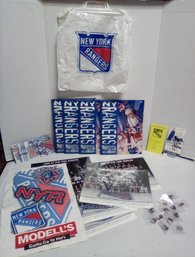 New York Rangers, Signed Ticket, 96/97 Official Team Yearbooks & Schedules, Team Pictures,  12 Pins LD/E5 Bag