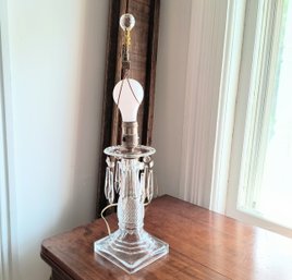 Vintage/antique Crystal Lamp With Pendants