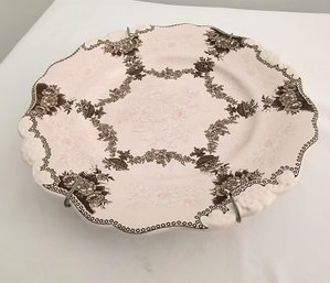 Vintage Plate In A Lacy Pattern With Hanging Wire