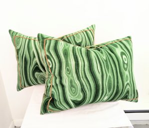 Amazing Pair Of Pillows With Malachite Design Pattern