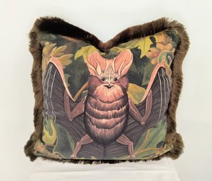 Velvet Throw Pillow With Bat Design - See Similar Pillow With Frog Design