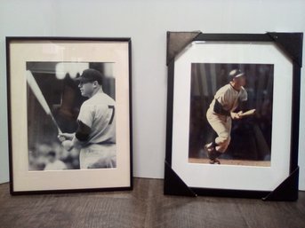 Nice Pair Of Framed Mickey Mantle Action Photos Not Signed  Suso/wB
