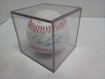 Joe Carter Autographed Rawlings Official League Baseball In Plexi Box Case    LP/D3