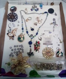 Jewelry Mix For Crafts Consisting Of Broken Pieces & Singles - Large Lot Of Earring Backs LP/E3