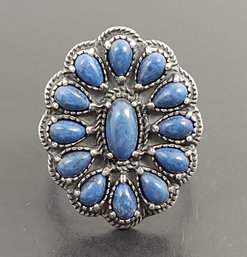 DESIGNER CAROLYN POLLACK AMERICAN WEST STERLING SILVER PETIT POINT LAPIS RING