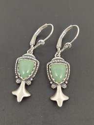 DESIGNER CAROLYN POLLACK AMERICAN WEST STERLING SILVER TURQUOISE SQUASH BLOSSOM EARRINGS