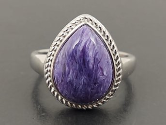BEAUTIFUL STERLING SILVER CHAROITE RING