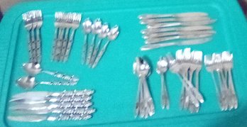 Oneida Community Stainless Cutlery - 57 Pieces Among 2 Styles -  5 Lbs 2.9 Oz With Container    Bsmt