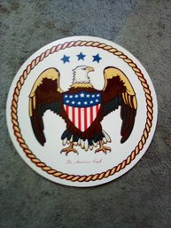 Eagle Hex Circle Sign - Wood Composite  - 15.75 Inch Diameter            BR2