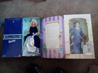 Winter Velvet Barbie & Barbie As P.F.E. Albee - First In A Series, Both Avon Special Ed., New Unboxed  BR2