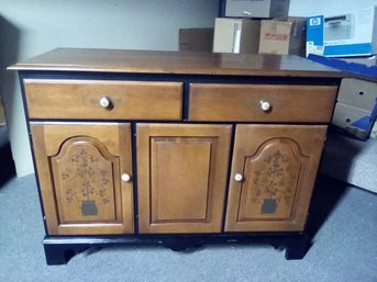 Hitchcock Brand Wood Buffet With 2 Drawers, 2 Cupboards & Hand Stencilling  VL/CV2