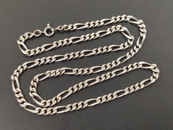 VINTAGE STERLING SILVER FIGARO LINK CHAIN NECKLACE