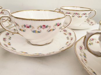 Antique English Porcelain Cups And Saucers Set
