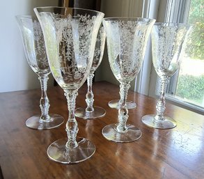 Crystal Stemware With A 'lacy' Pattern