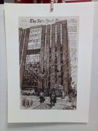 Tom Matt Print Of Artwork Originally Done On A Page Of The New York Times  TA/WAD