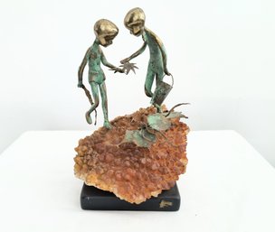 Malcolm Moran Stone And Bronze Sculpture