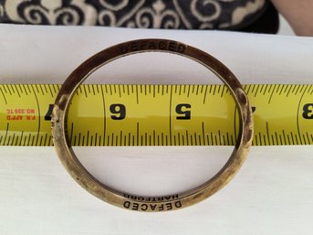 Brass Bangle Bracelet Made From Repurposed Ammunition