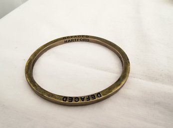 Brass Bangle Bracelet Made From Repurposed Ammunition